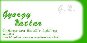 gyorgy matlar business card